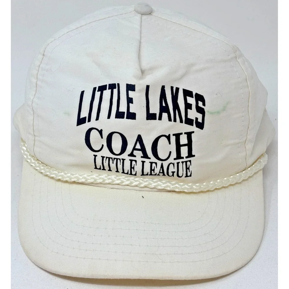 Vintage Little Lakes Coach Little League Snapback Hat White Baseball Cap